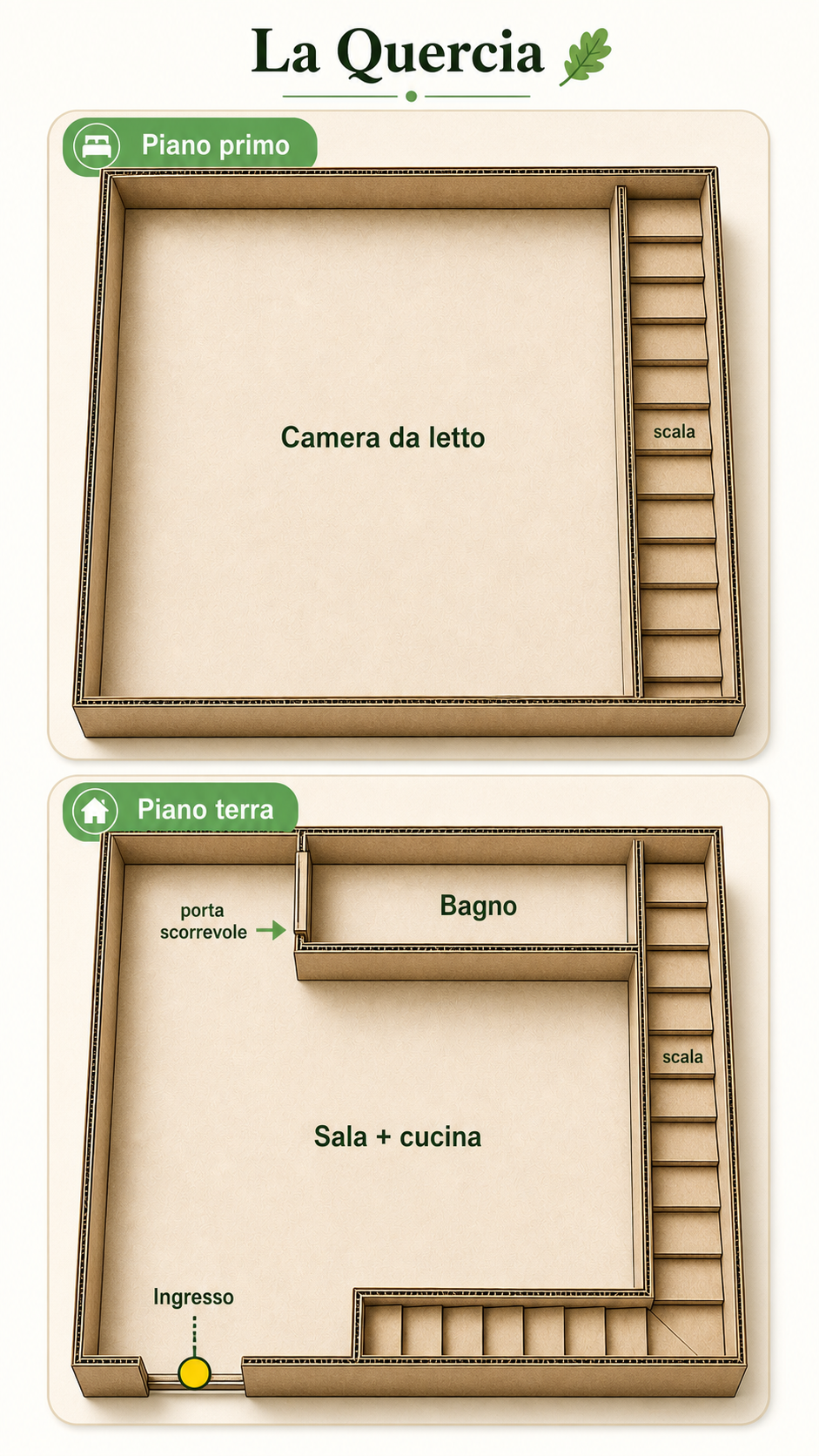 Mappa cartonato delle stanze La Quercia